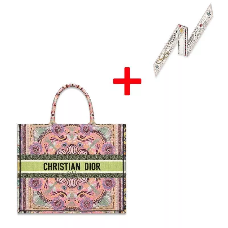 DIOR BOOK TOTE DIOR IN LIGHTS エンブロイダリー